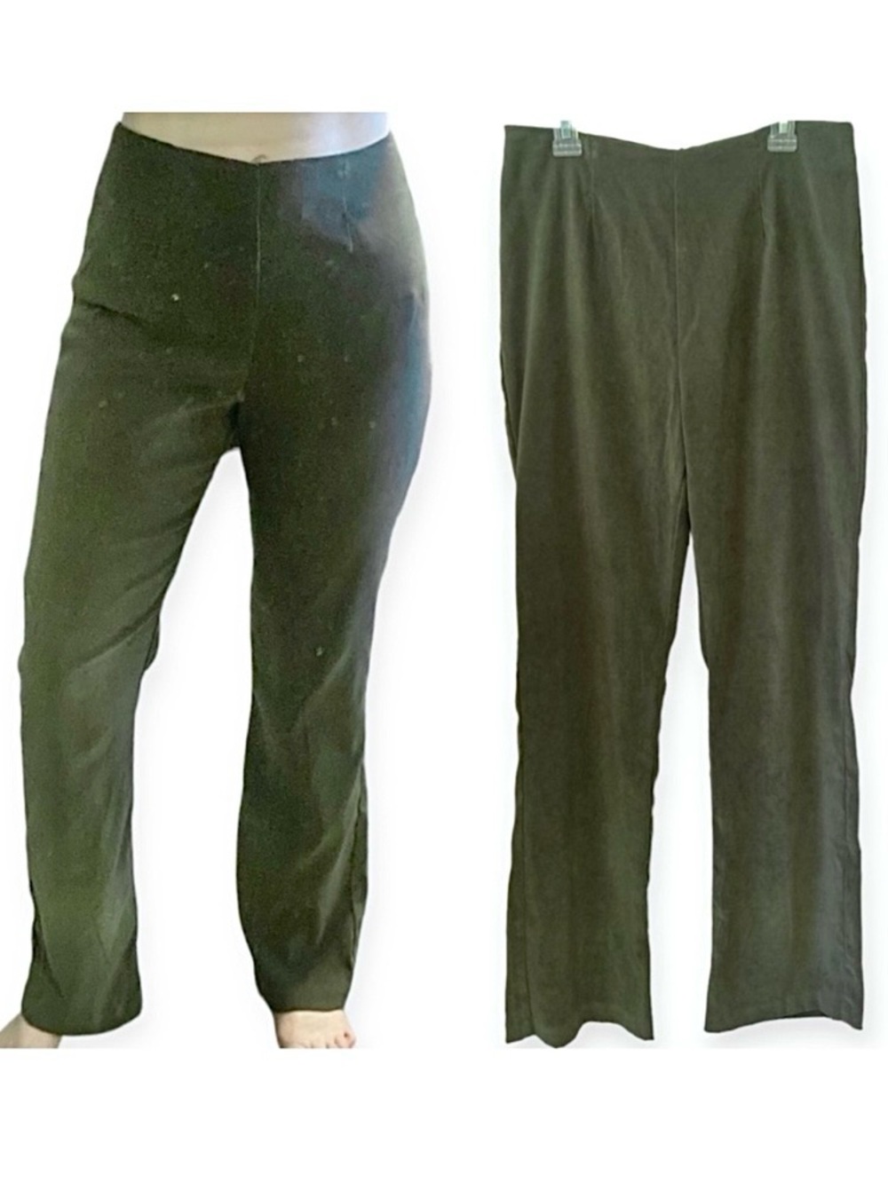 Vintage Y2K 90’s Pants Army Green High Waisted Rise Straight Bootcut Retro Boho
